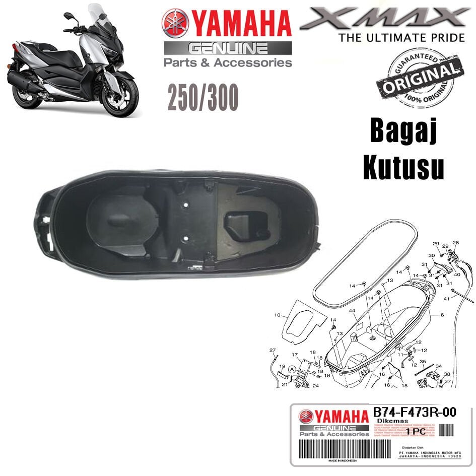 Orijinal Xmax Ironmax Techmax 250/300 2018-2022 Sele Altı Bagaj Kutusu