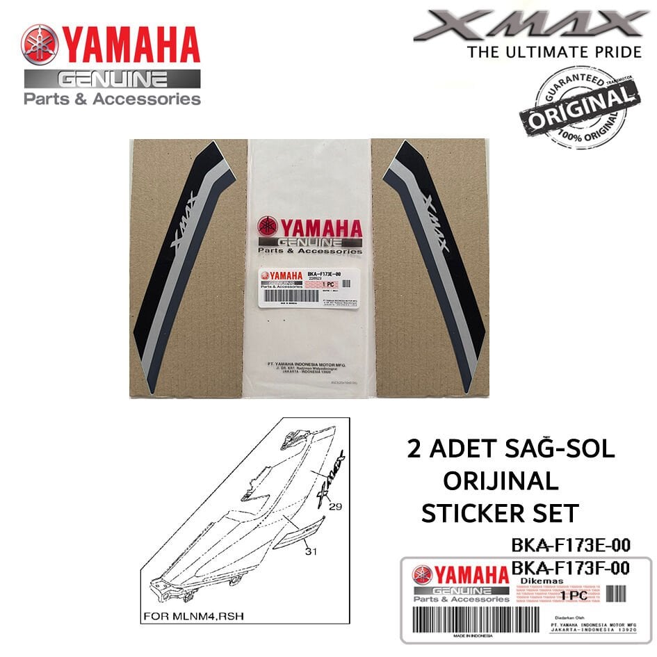 Orijinal Xmax Techmax 250/300 2023-2026 Grenaj Kuyruk Sticker Seti