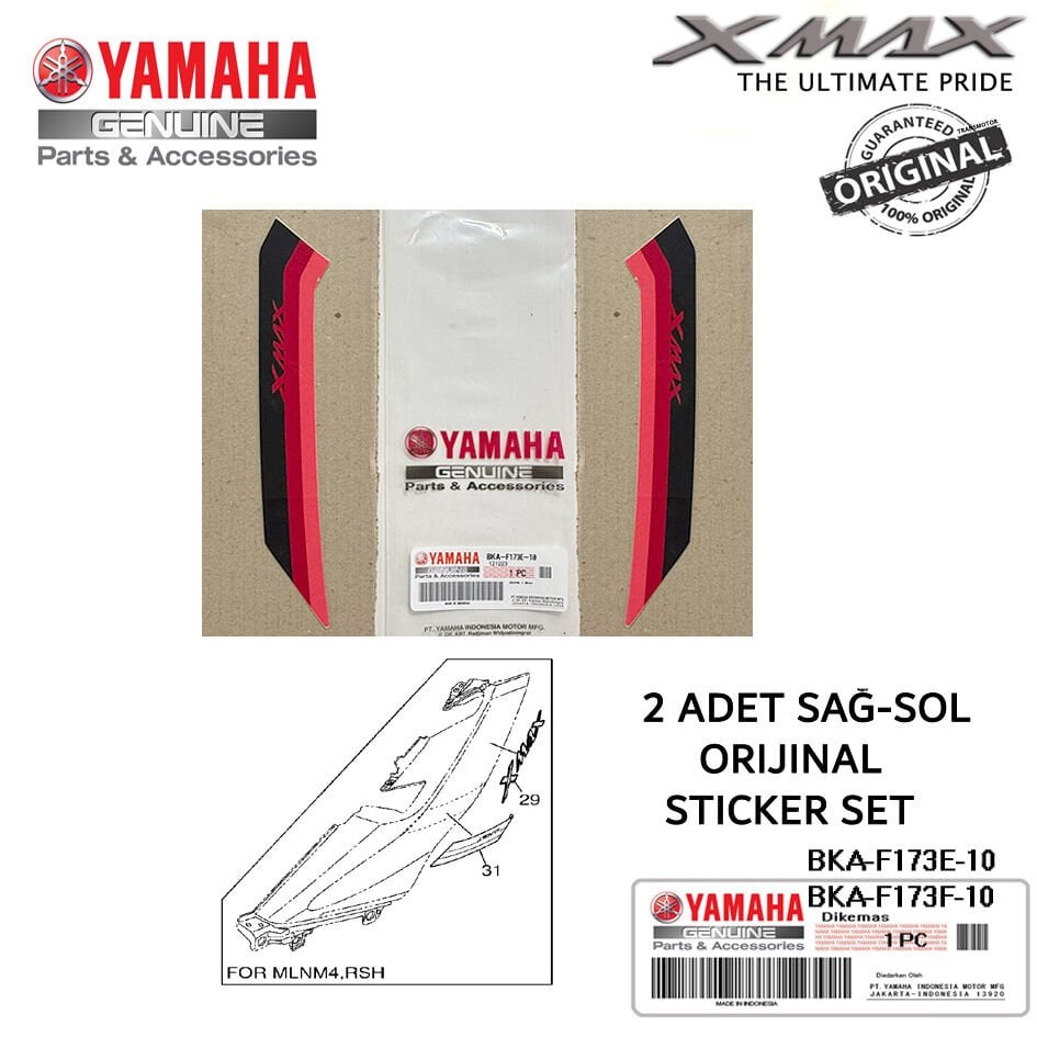 Orijinal Xmax Techmax 250/300 2023-2026 Grenaj Kuyruk Sticker Seti