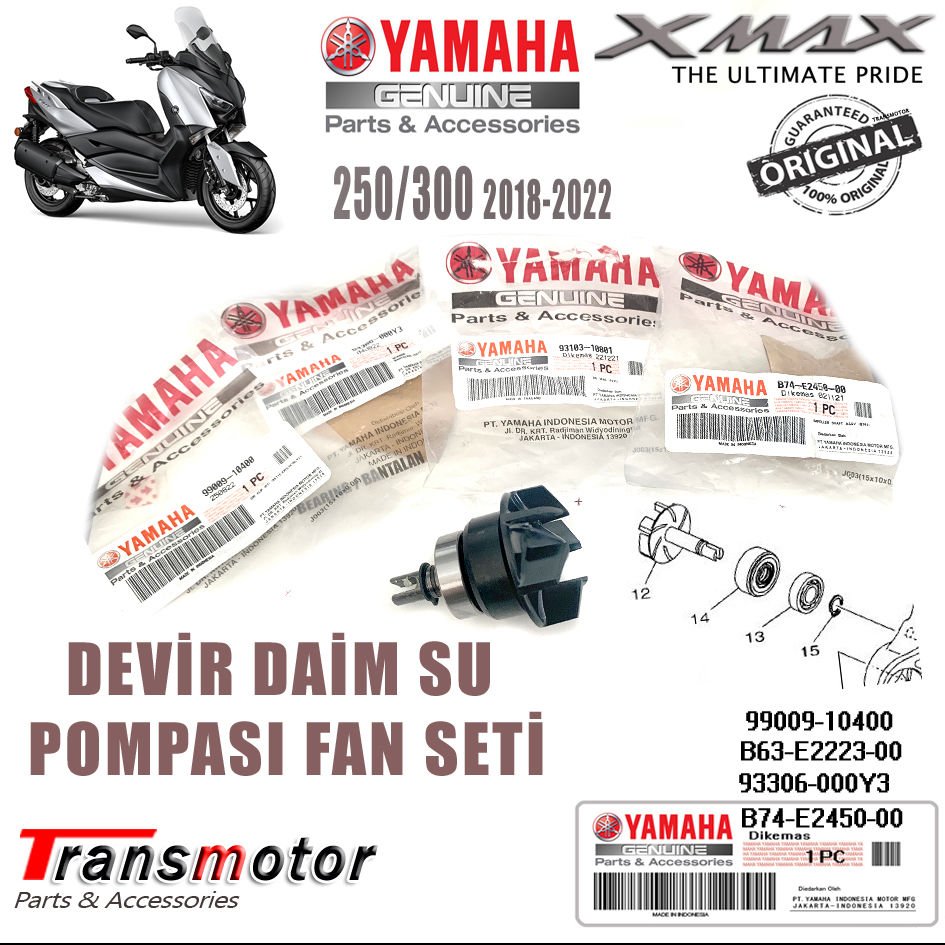 Orijinal Xmax Ironmax Techmax 2018-2024 Devir Daim Su Pompası Fan Seti