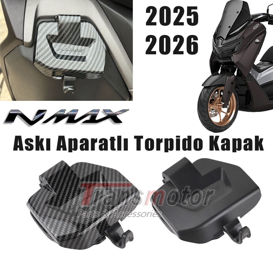 Nmax 125/155 2025-2026 Torpido Kapağı Askı Aparatlı Aç-Kapa Nmax Logolu
