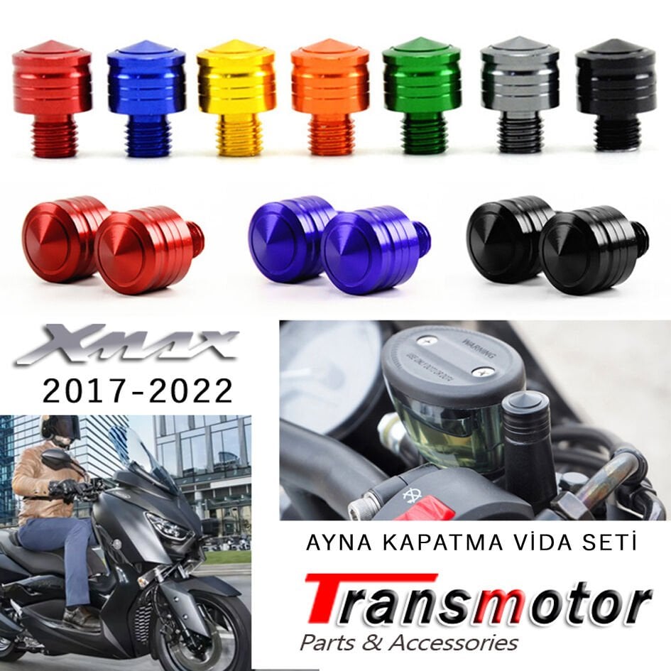 Xmax Ironmax Techmax 10 mm Düz Diş  Siyah Ayna Kapatma Vida Seti 2018-2025