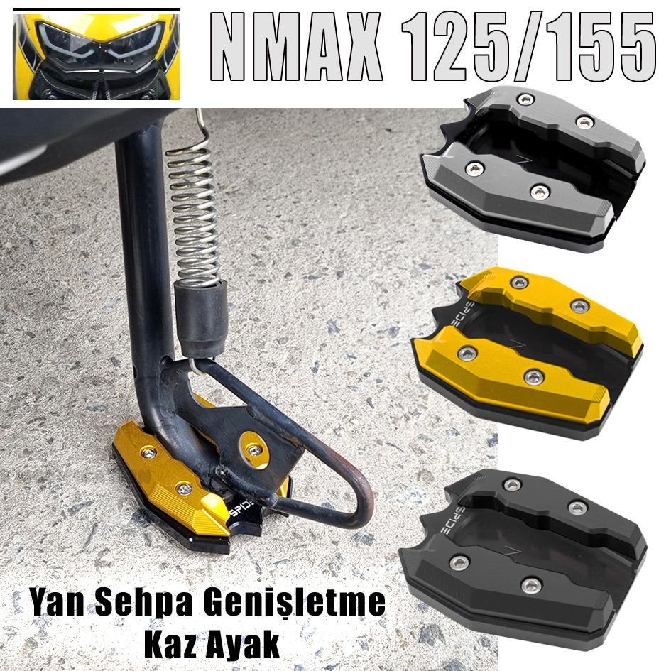 Nmax 125/155 2015-2024 Yan Sehpa Genişletici Cnc Kaz Ayak