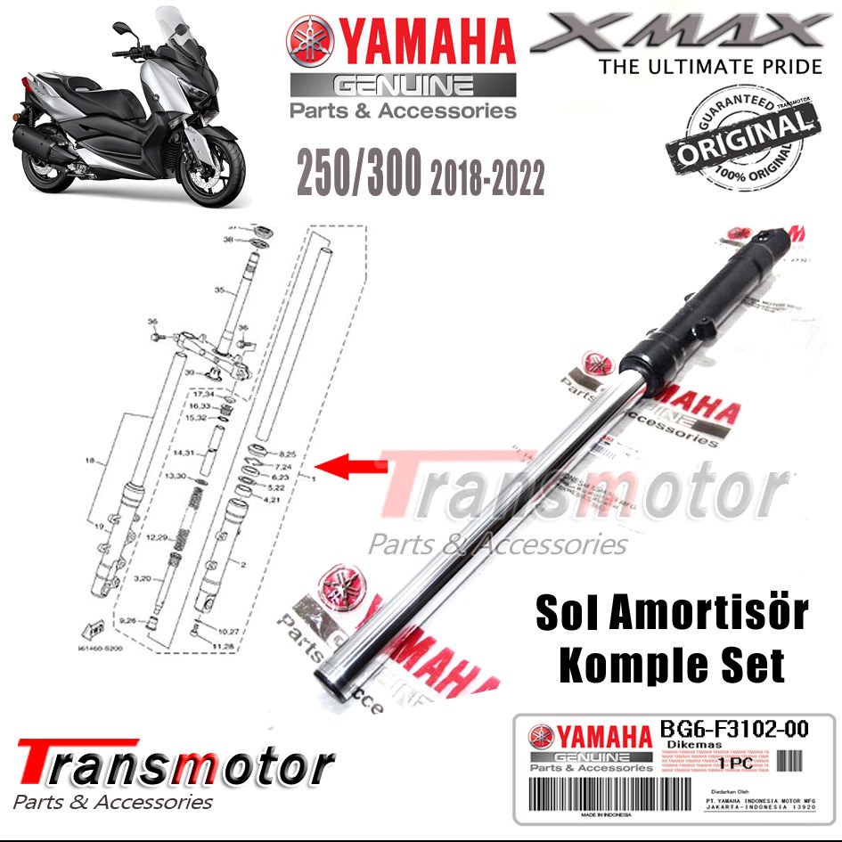 Orijinal Xmax Ironmax Techmax 250/300 2018-2024 Amortisör Sol Ön