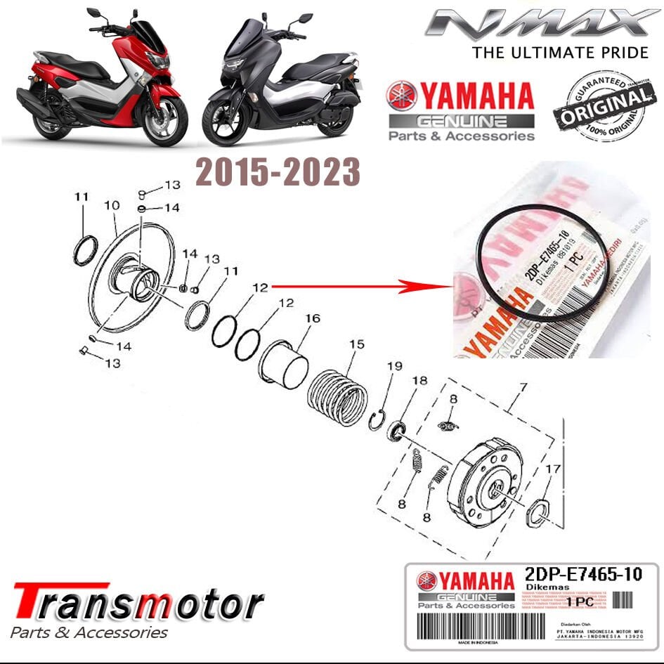 Orijinal NMAX 125/155 Arka Varyatör Oynar Yanak Oring Conta