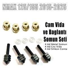 Nmax 125/155 2015-2024 Cam Vida ve Bağlantı Somun Seti Siyah