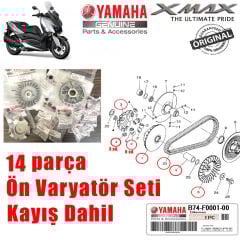 Orijinal Xmax Ironmax Techmax 2018-2025 Ön Varyatör Seti 14 Parça Kayış Dahil