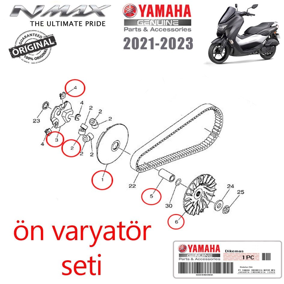 Orijinal NMAX 155 2021-2024 Ön Varyatör Seti