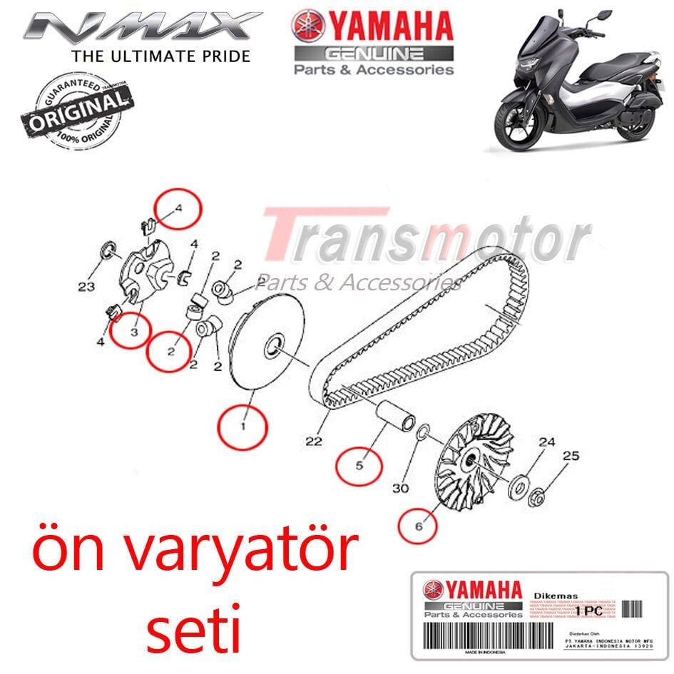 Orijinal NMAX 125-155 2021-2024 Ön Varyatör Seti