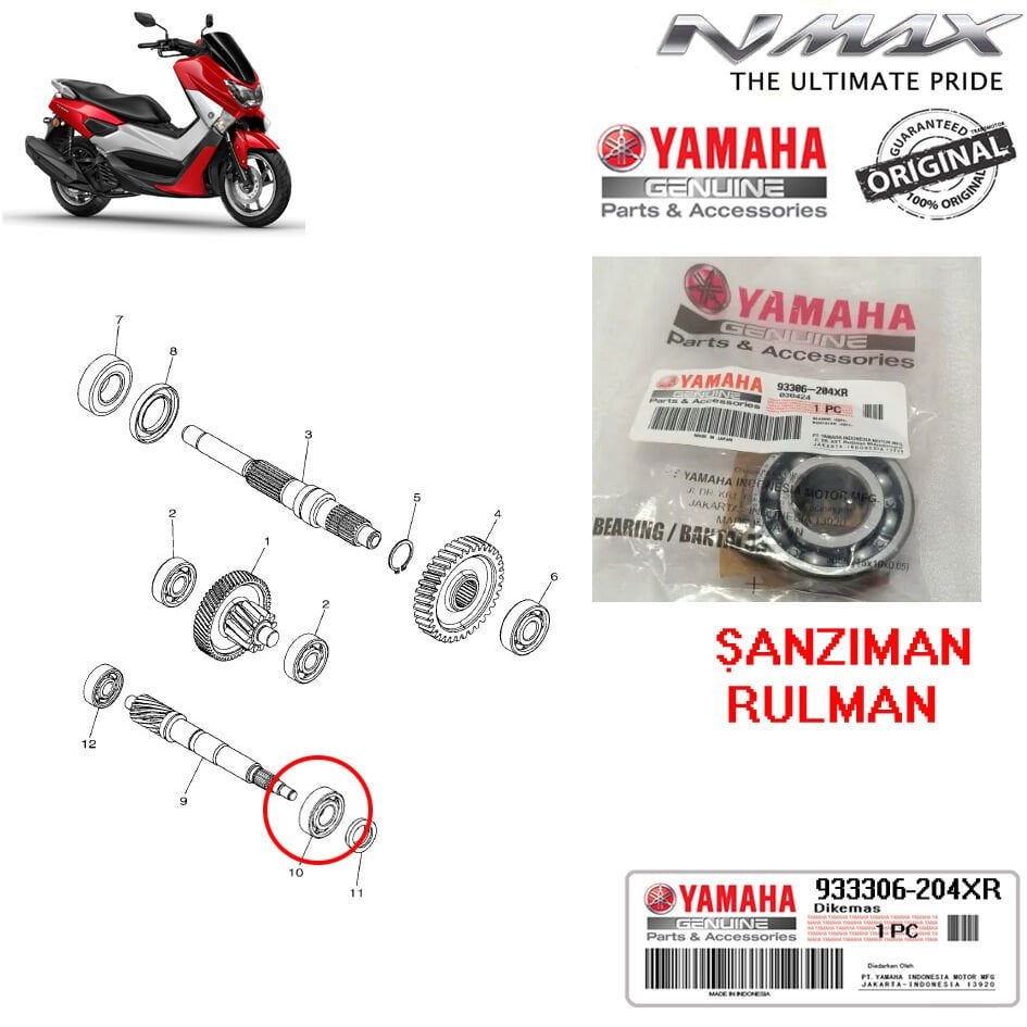 Yamaha Nmax 125/155 2015-2020 Şanzıman Rulmanı