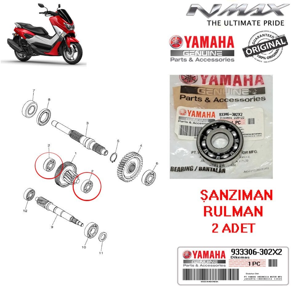 Yamaha Nmax 125/155 2015-2020 Şanzıman Rulmanı