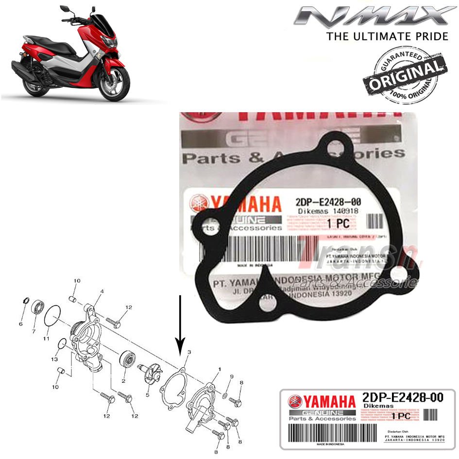 Orijinal NMAX 125/155 2015-2020 Su Pompa Üst Kapak Contası
