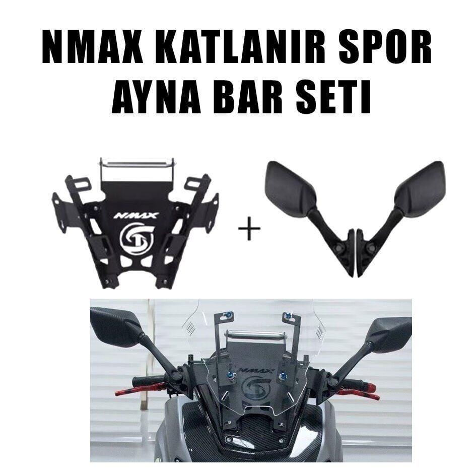 Nmax 125/155 2025-2026 Katlanır Ayna - Telefon Tutucu Bar Seti