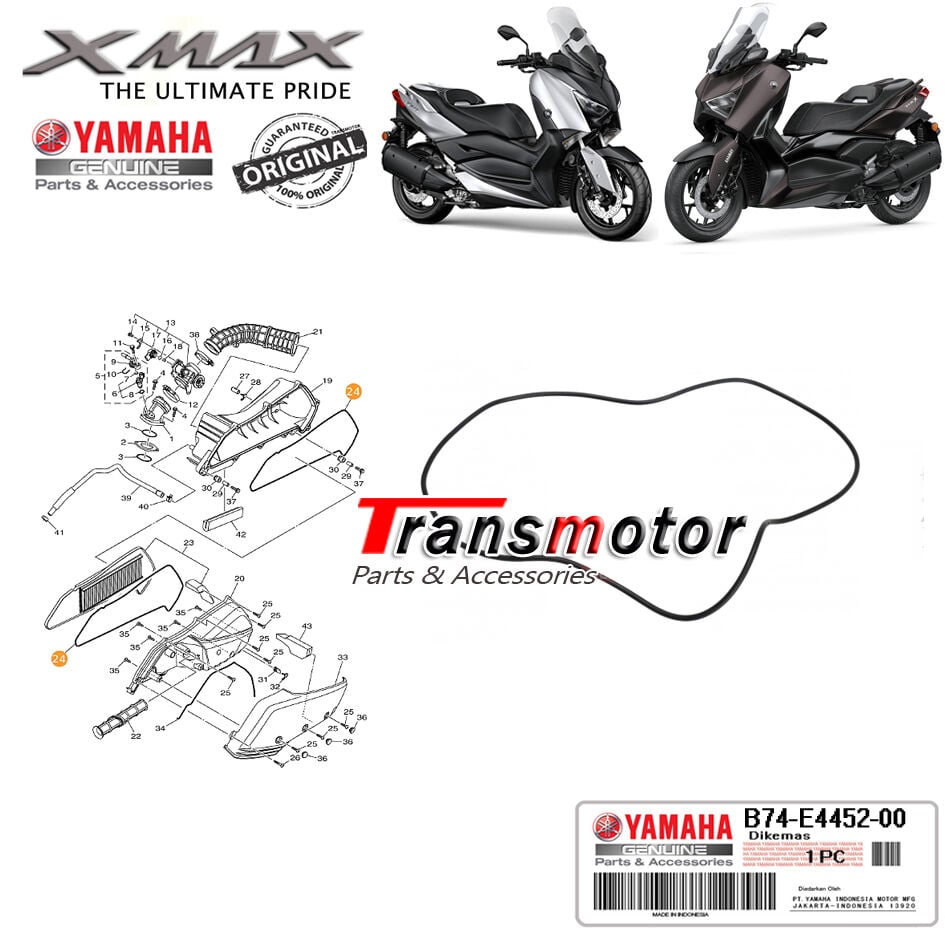 Orijinal Yamaha Xmax Ironmax Techmax 2018-2026 Hava Filtre Kutu Conta Seti