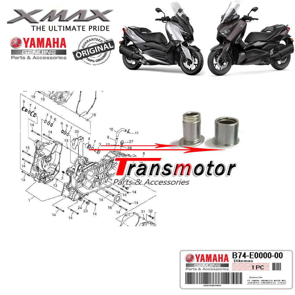 Orijinal Yamaha Xmax Ironmax Techmax 2018-2026 Orijinal Motor Takoz Kulak Bağlantı Tutucu Burç Seti