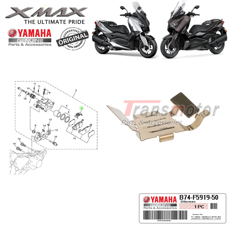 Orijinal Yamaha Xmax Ironmax Techmax 2018-2026 Orijinal Arka Fren Balata Sacı