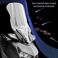 Yamaha Xmax Techmax 250-300 2024-2025 Orijinal Model Tur Camı Şeffaf Beyaz