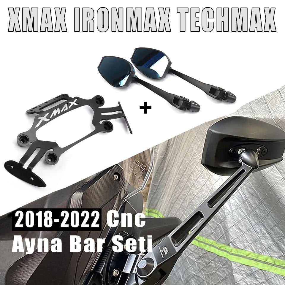 Xmax Ironmax Techmax 2018-2022 Cnc Ayna-Telefon Tutucu Bar Seti Ayna Kapatma Vidası Hediyeli