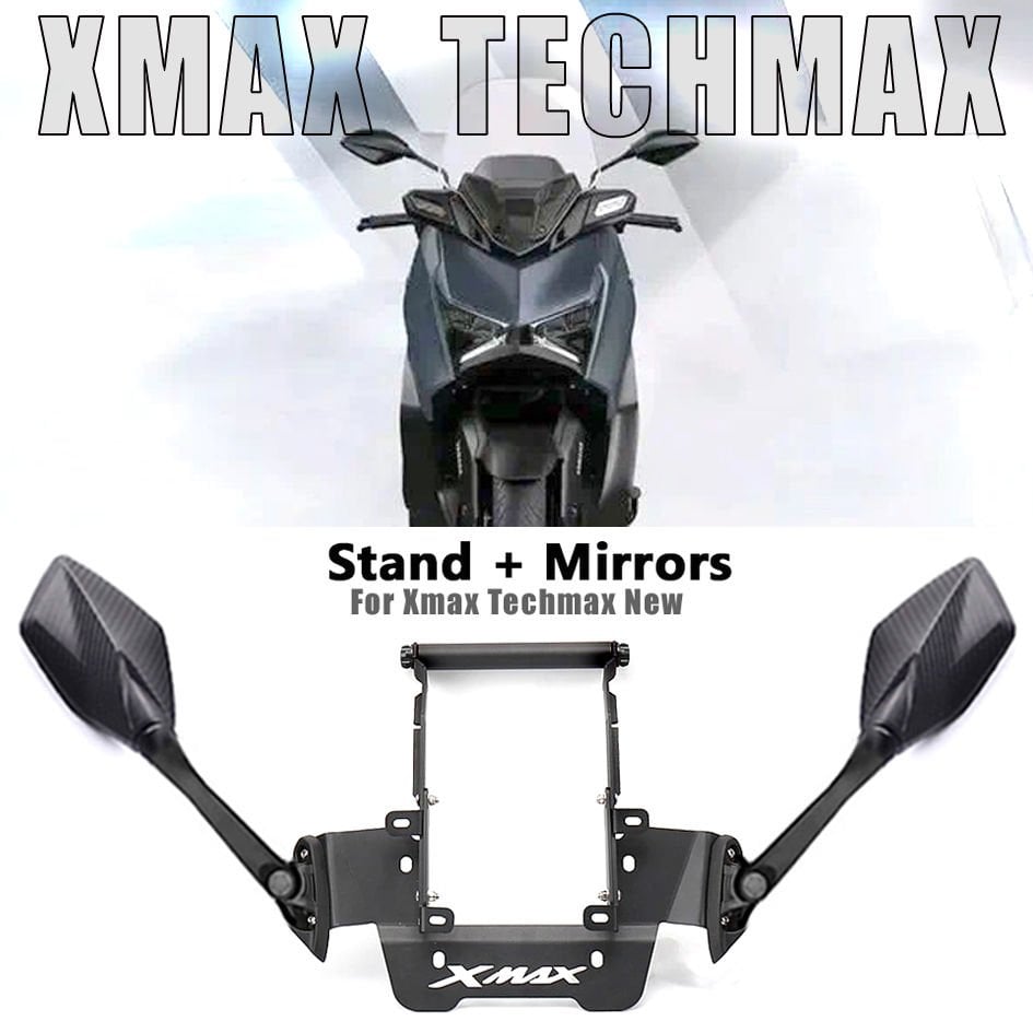 Xmax Techmax 250/300 2023-2024 Katlanır Ayna-Telefon Tutucu Bar Seti Ayna Kapatma Vidası Hediyeli