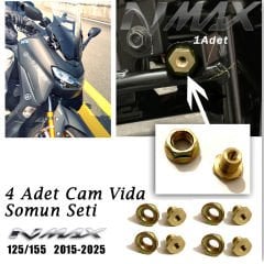 Nmax 125/155 2015-2025 Cam Vida Bağlantı Metal Somun Seti
