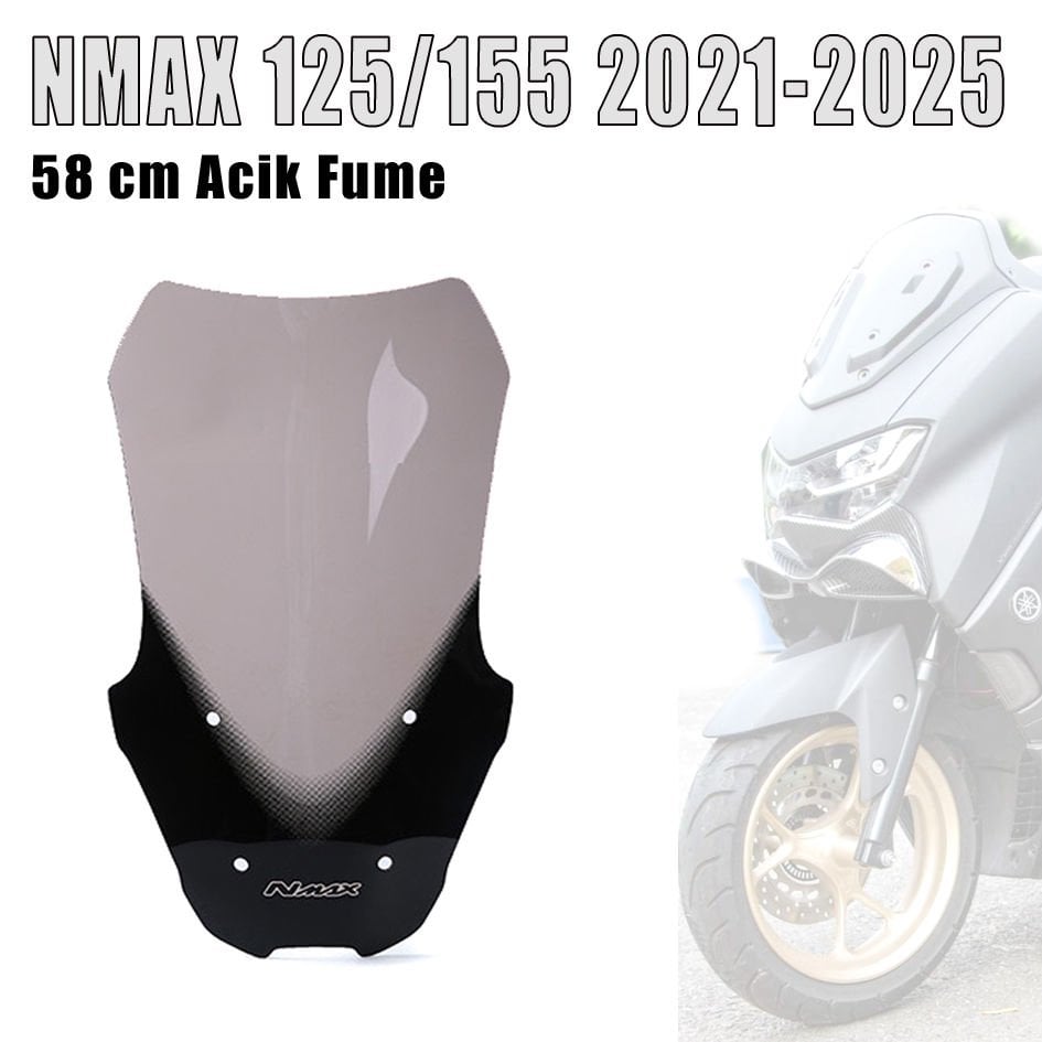 Nmax 125/155 2021-2024 Siperlik Cam 58 Cm Açık Füme