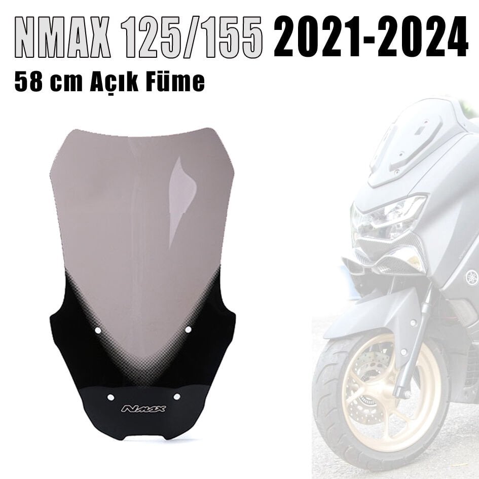 Nmax 125/155 2021-2024 Siperlik Cam 58 Cm Açık Füme