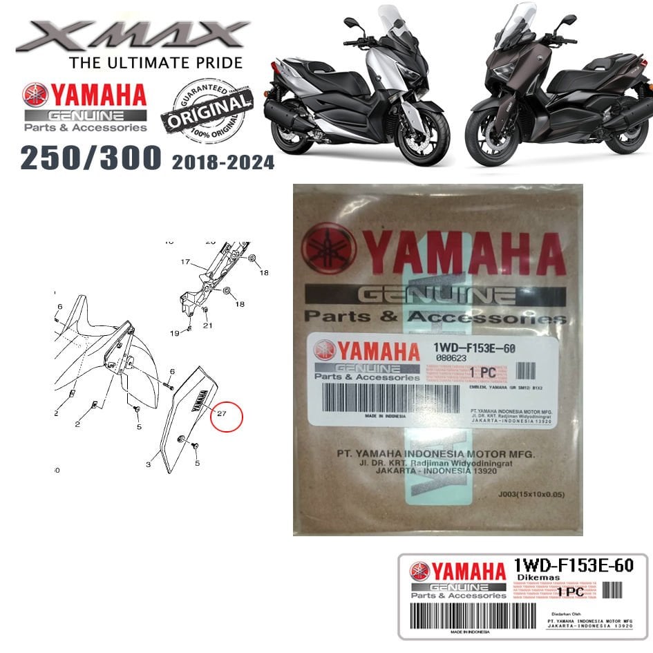 Xmax Techmax 250/300 2018-2025 Orijinal Yamaha Amblem Sticker Logo