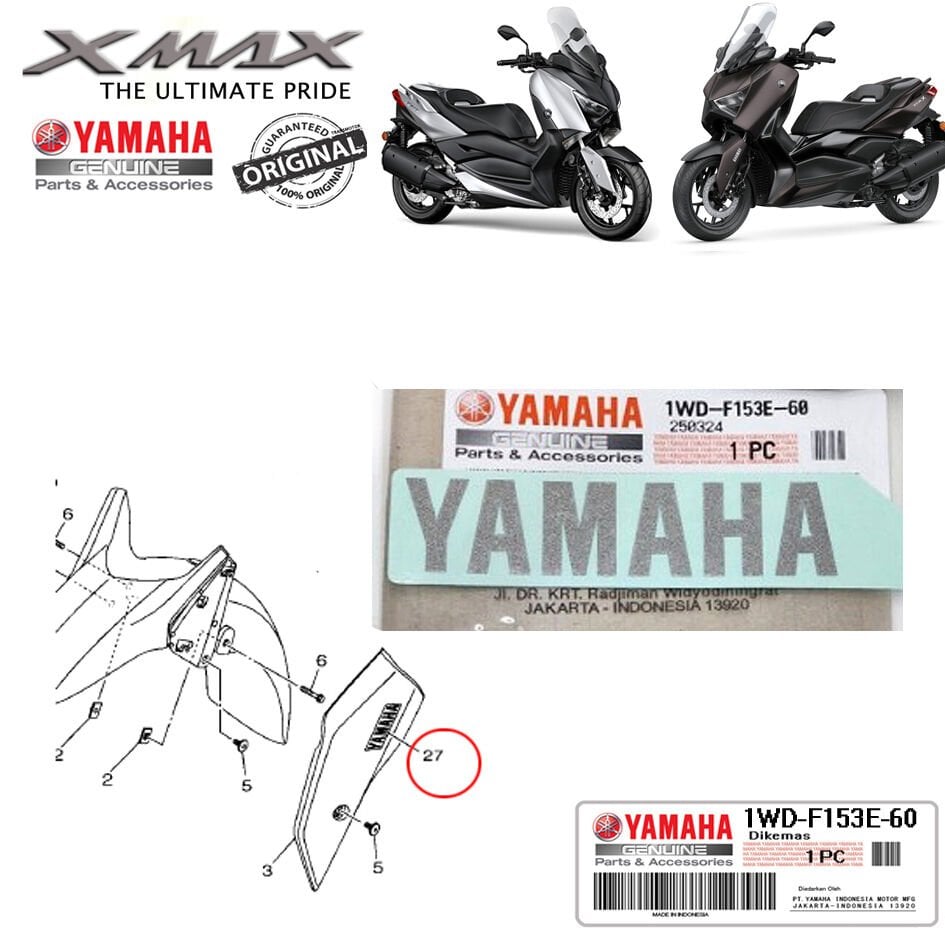 Xmax Techmax 250/300 2018-2025 Orijinal Yamaha Amblem Sticker Logo