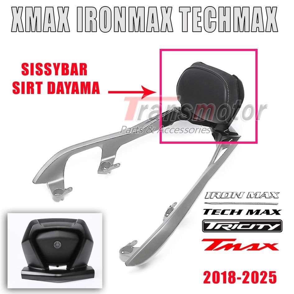Xmax Ironmax Techmax 2018-2025 Tricity 300 2020-2025 Orijinal Model Demonte İthal Sissybar Sırt Dayaması