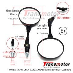 Universal Marka Uyumlu Katlanabilir Ayna Seti 10mm Düz Diş