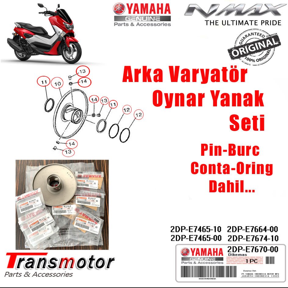 Orijinal NMAX 125/155 Arka Varyatör Oynar Yanak Seti