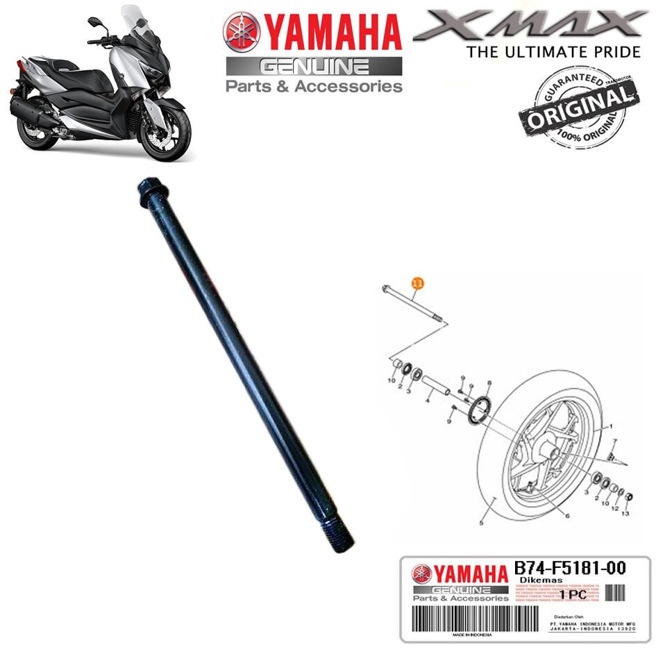 Orijinal Xmax Ironmax Techmax 250/300 2018-2025 Ön Teker Aks Mili