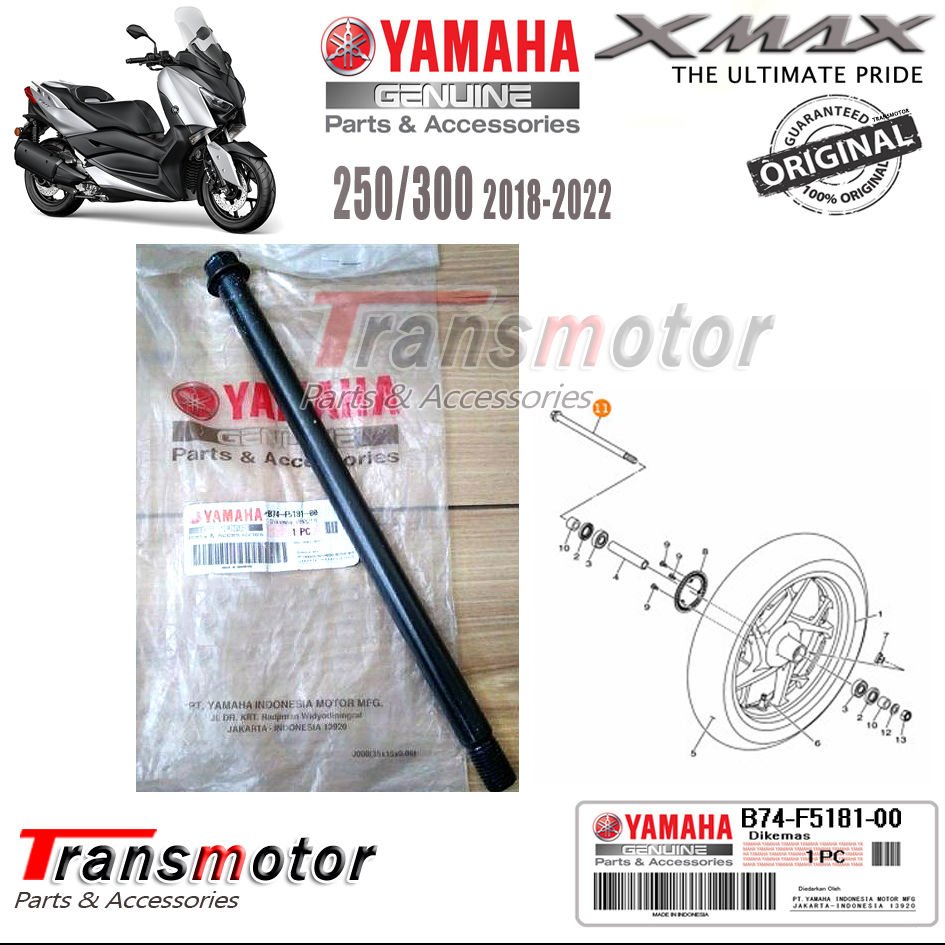 Orijinal Xmax Ironmax Techmax 250/300 2018-2024 Ön Teker Aks Mili