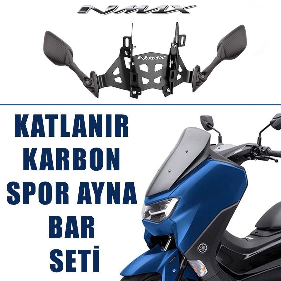 Nmax 125/155 2021-2024 Katlanır Ayna ve Bar Seti + Ayna Kapatma Vida Seti Hediye