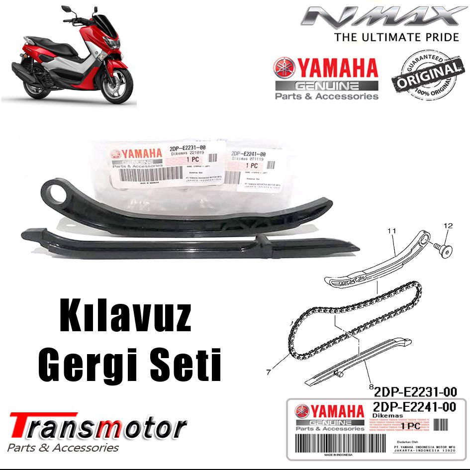 Orijinal NMAX 125/155 2015-2020 Eksantrik Kauçuk Levye Takımı - Kılavuz Gergi Seti 1-2