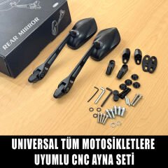 Universal Marka Uyumlu Yüksek Kaliteli Motosiklet Cnc Ayna Seti