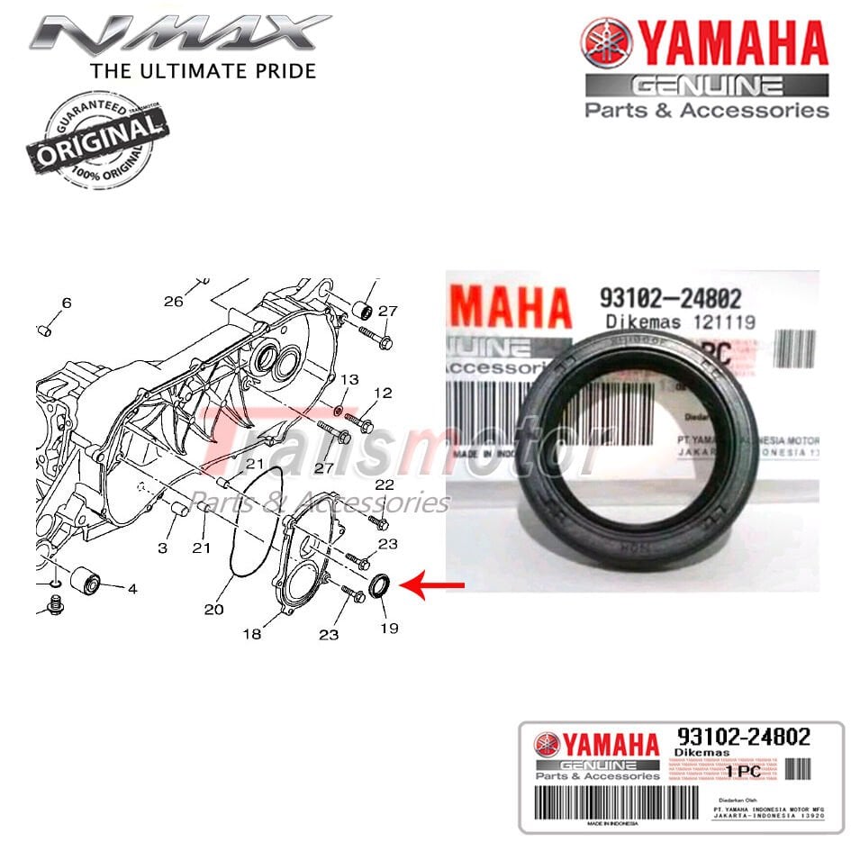 Orijinal NMAX 125/155 2021-2025 Krank Kapak Yağ Keçesi