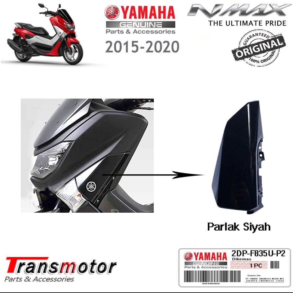 Orijinal NMAX 125/155 Sol Ön Sinyal Üstü Kapak Parlak Siyah